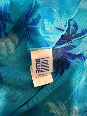 Vintage Y2K Liquid Blue Sarong One Size